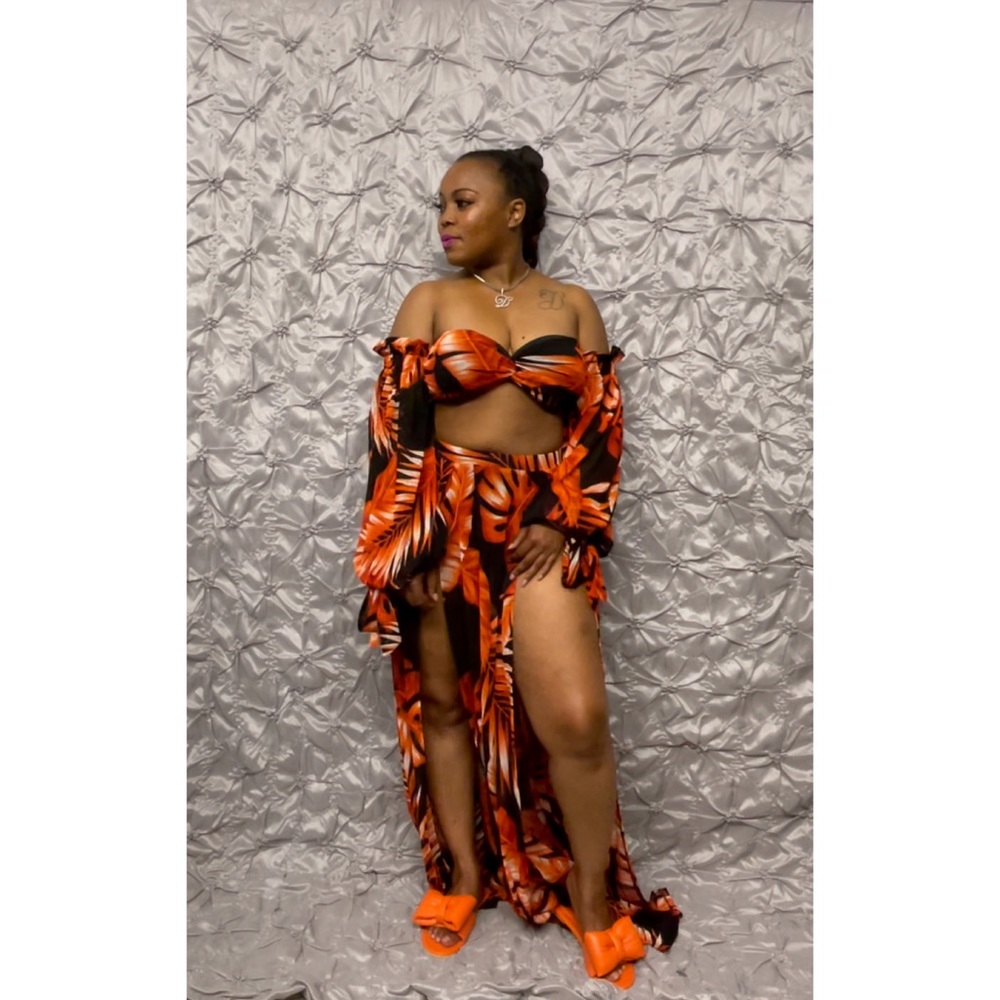 3-Piece Beach/Pool Set With Tie Top